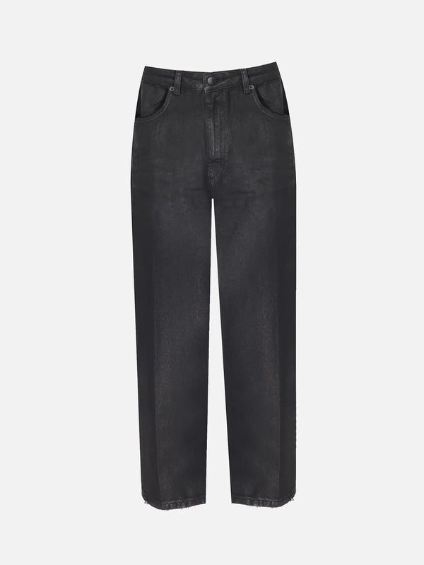 shopi go IN.K II Coated Denim Carrot Fit – siyah, ön görünüm