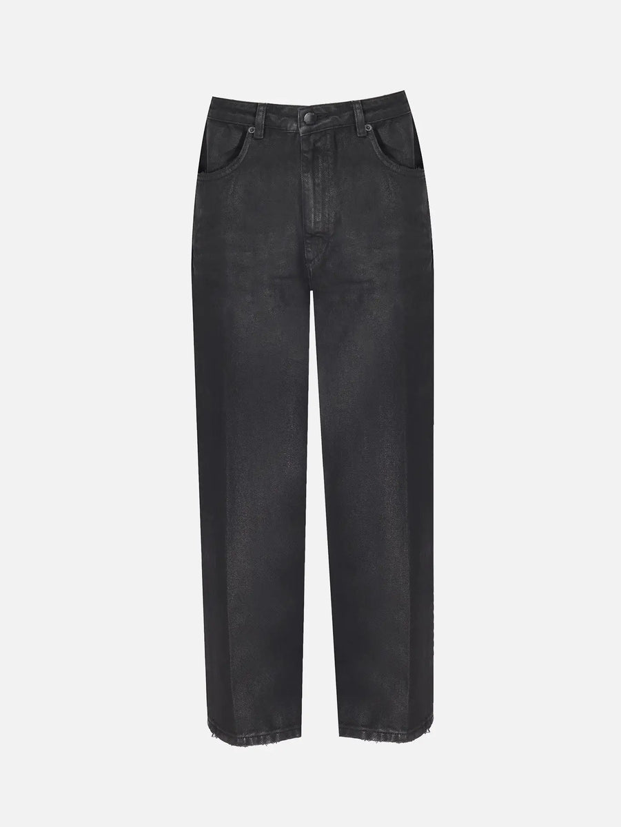 Coated Denim Carrot Fit  - Black