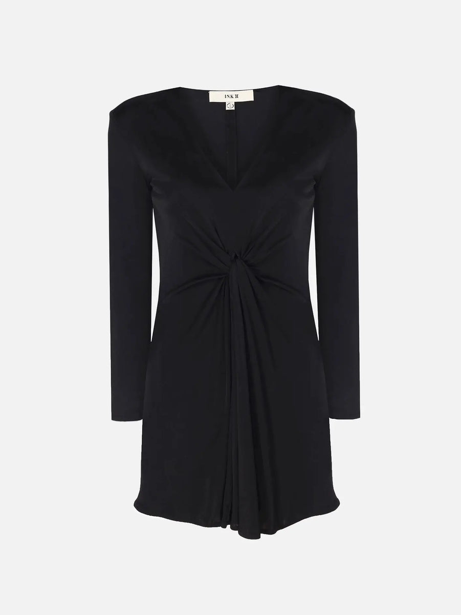 Twist Knot Mini Dress - Black