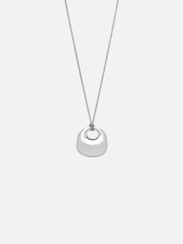 TOM WOOD, Bao Pendant - Silver, KOLYE, shopi go'da!