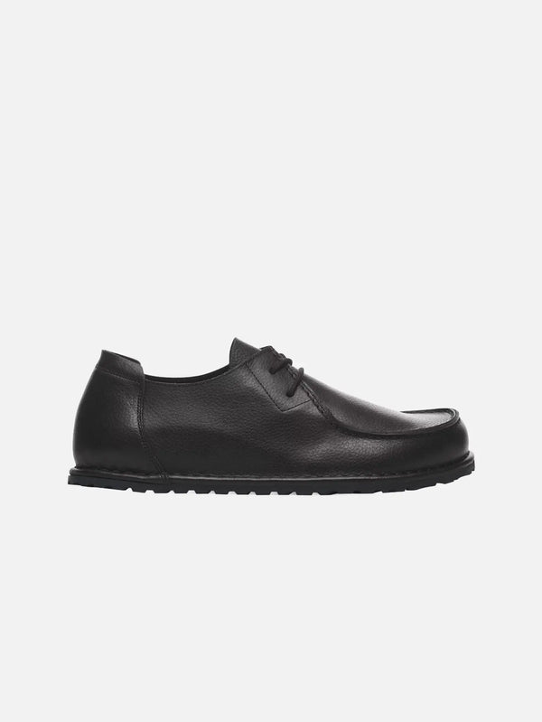 Birkenstock Utti Lace NL – siyah, yandan görünüm, deri üst yüzey