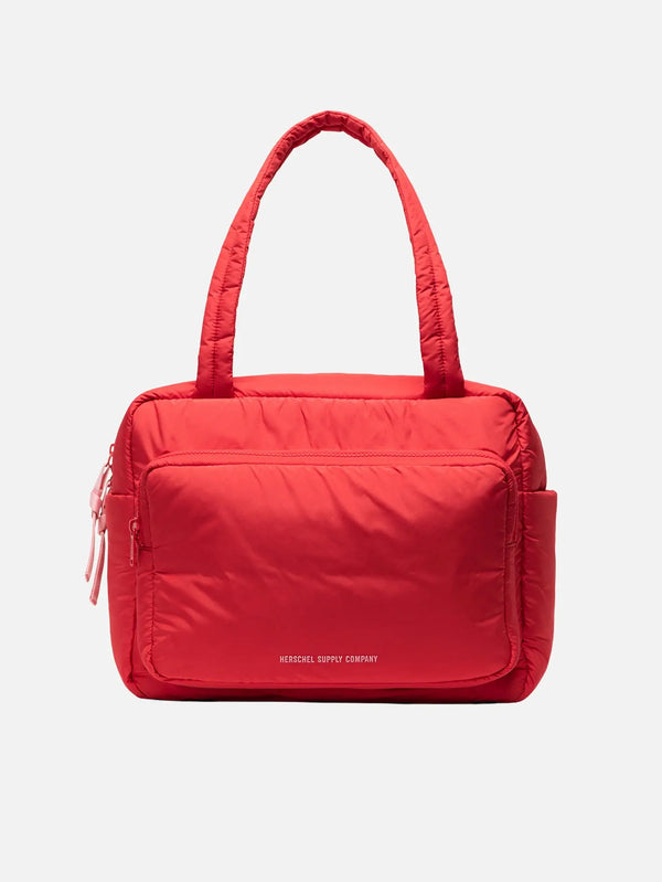 Herschel Cloudform Duffle – Salsa, önden görünüm, kırmızı tonlu tasarım