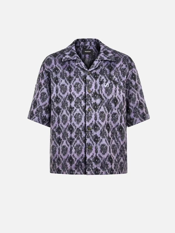 SEVDRUS Nightshade Cotton-Satin Shirt – Nightshade, ön görünüm