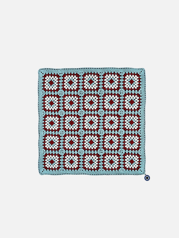 OHM HANDMADE, Granny - Blue/White/Red, MASA ÖRTÜSÜ, shopi go'da!