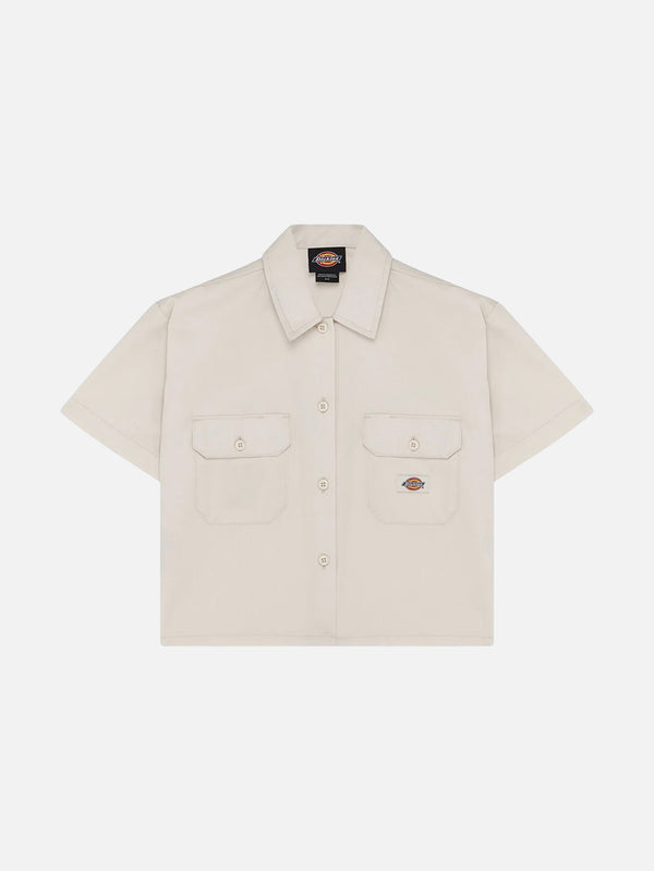 DICKIES, SS Cropped Work Shirt W - Whitecap Gray, GÖMLEK, shopi go'da!