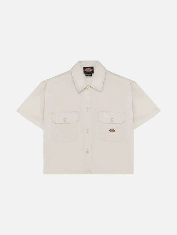 DICKIES SS Cropped Work Shirt W - Whitecap Gray - Uncategorized GÖMLEK