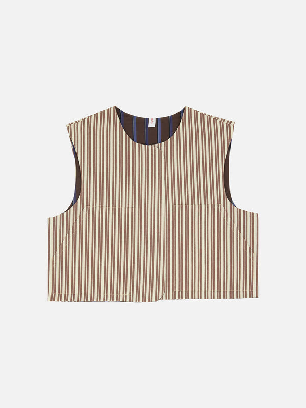 BE.MURPHY, Vest - Striped Brown, YELEK, shopi go'da!