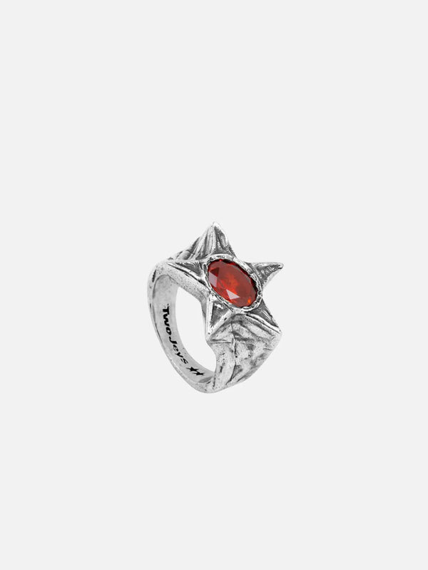 TWOJEYS Red Bomba Ring - Silver - Uncategorized YÜZÜK
