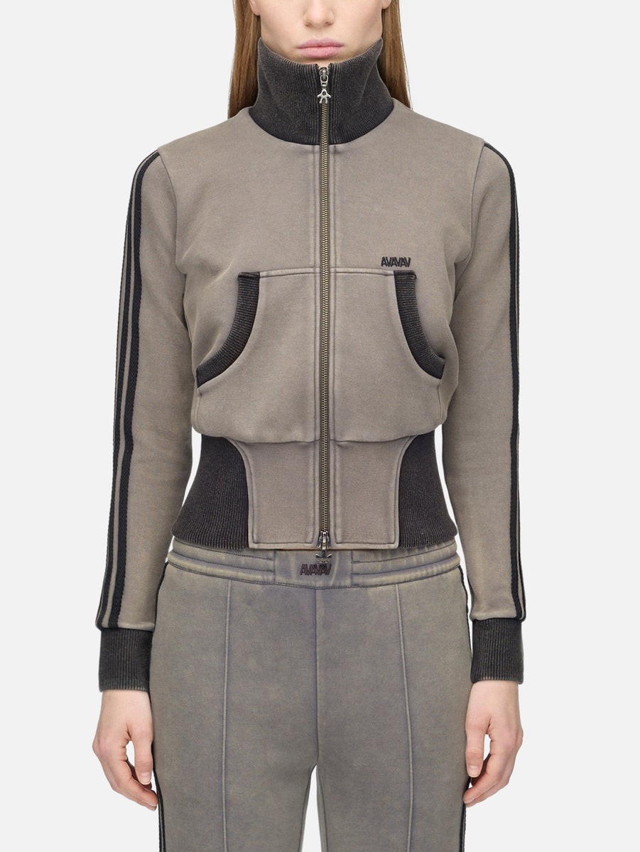ADIDAS ORIGINALS AVAVAV x adidas Cropped Track Top - Grey Four