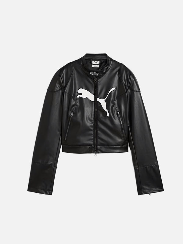 PUMA, FUTURE.PUMA.ARCHIVE Pleather Racer Jacket - Black, CEKET, shopi go'da!
