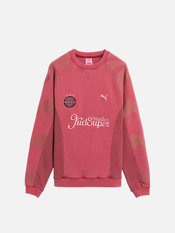 PUMA, PUMA x KIDSUPER Crew - Dark Crimson, SWEATSHIRT, shopi go'da!