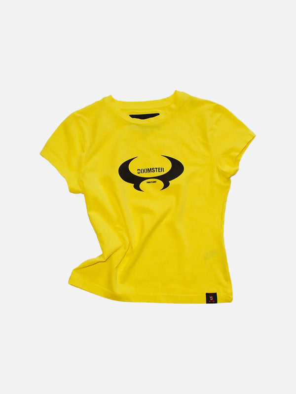 DOOMSTER Baby Tee - Yellow - Uncategorized T-SHIRT