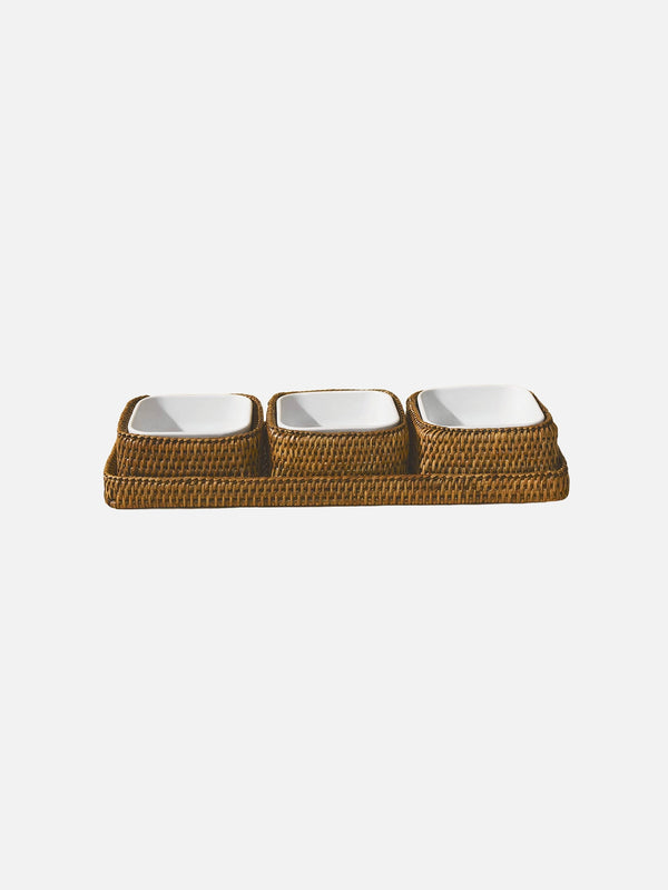 KING ZOO, Rattan Trio Serving Set, TABAK, shopi go'da!