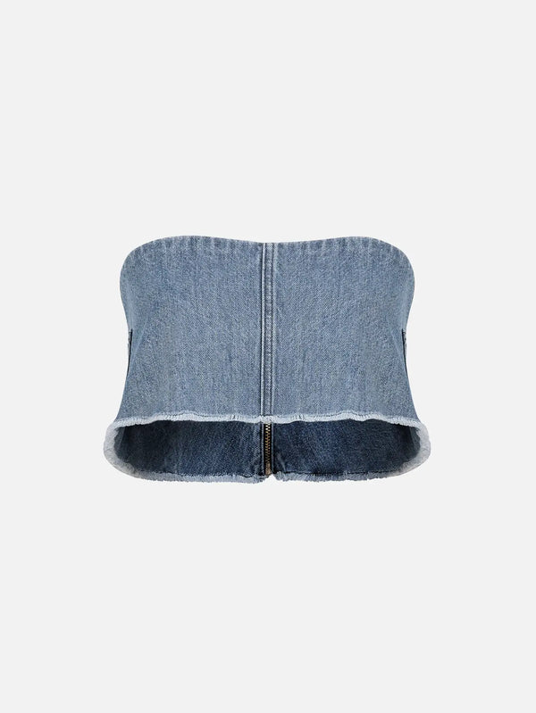 EX DE RUE Blue Denim Crop – Blue Denim, arka görünüm