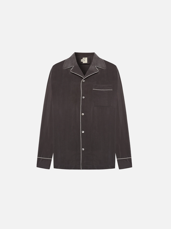 COME AS YOU ARE, Biyeli Tek Cepli Cupro Gömlek - Antrasit, GÖMLEK, shopi go'da!