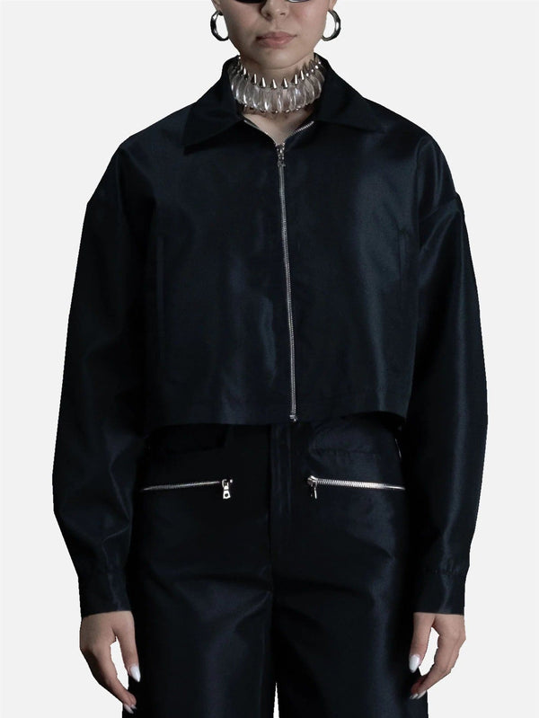 RE2MC - CEKET - Unisex Crop Jacket - Black - shopi go'da!.
