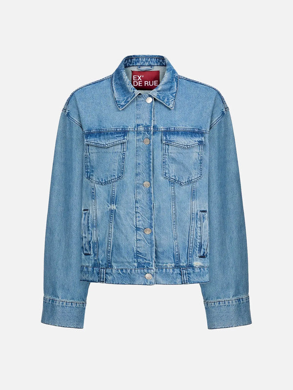 EX DE RUE Classic Tinted Jacket I – mavi, ön görünüm