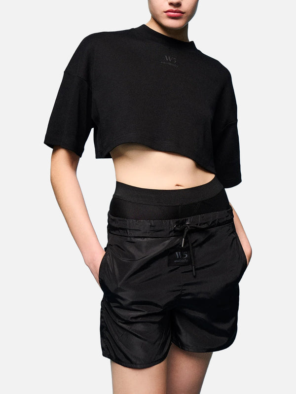 W5 ART OF BODY, Debbie Crop T-Shirt - Black, T-SHIRT, shopi go'da!