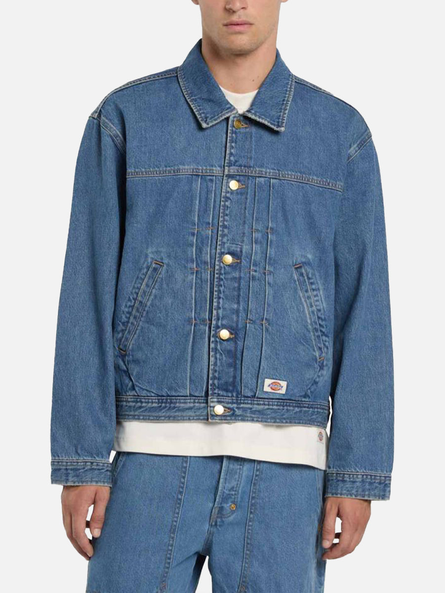DICKIES Selvedge Pleated Denim Jacket - Archive Wash DK0A87O9ACV1