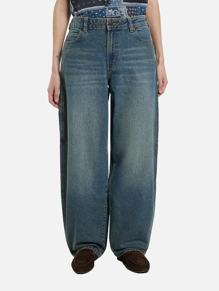 DICKIES 957 Loose Tapered Work Jeans W - Khaki Tinted Blue