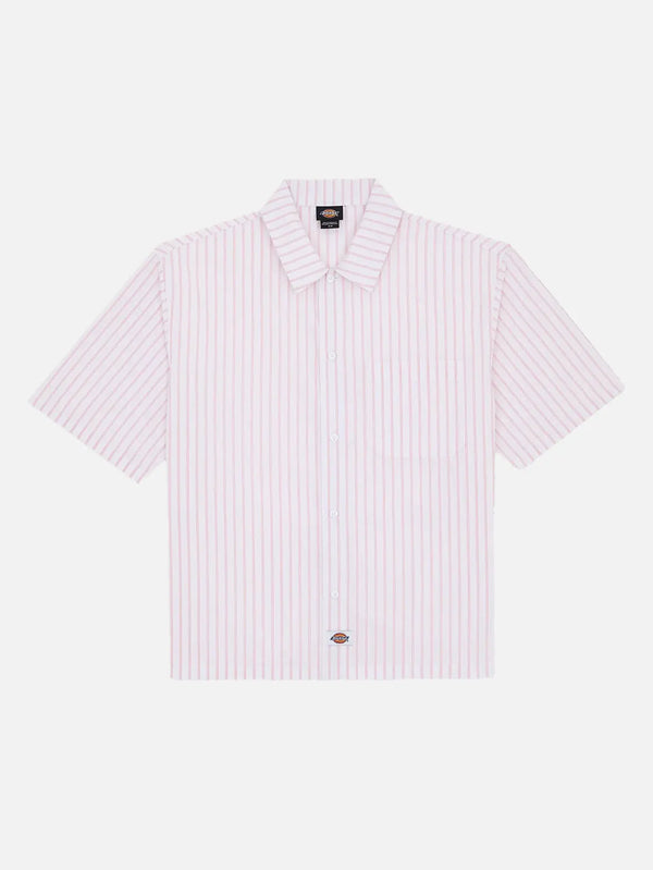 DICKIES Venedocia Stripe Shirt SS - White - Uncategorized GÖMLEK