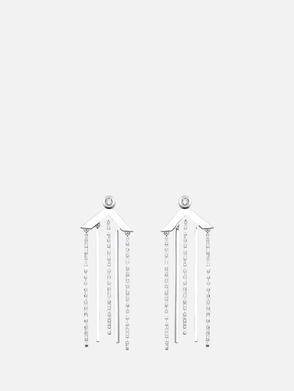 DIME TRIBE, Geometrik Şekilli Sarkıt Pırlanta Detaylı Beyaz Al, KÜPE, shopi go'da!