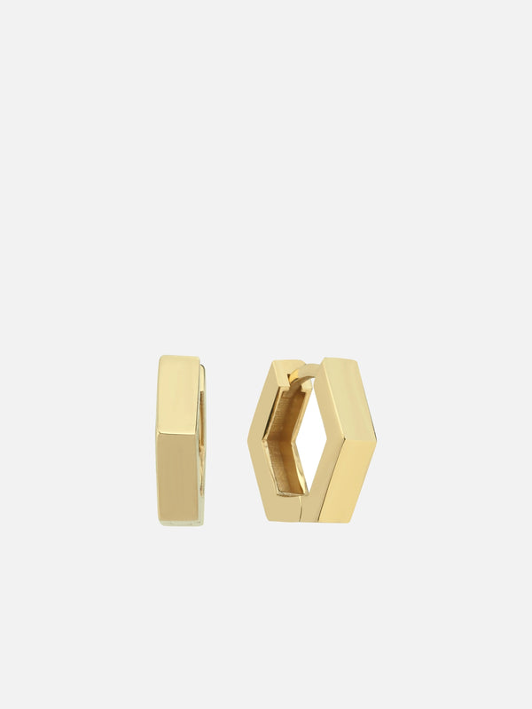 DIME TRIBE, Gold Altıgen Küpe, KÜPE, shopi go'da!