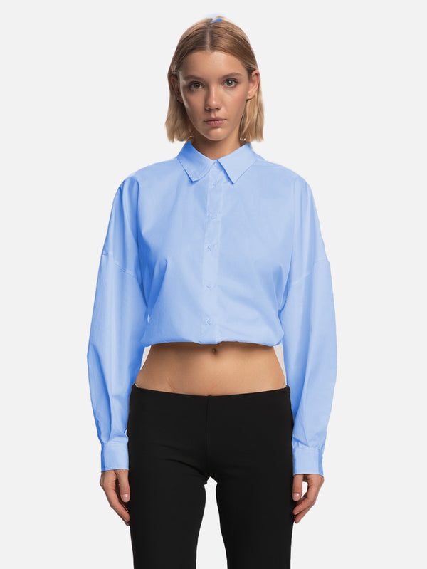 SHOPI GO, Fumiko Arkası Açık Gömlek - Mavi, GÖMLEK, shopi go'da!