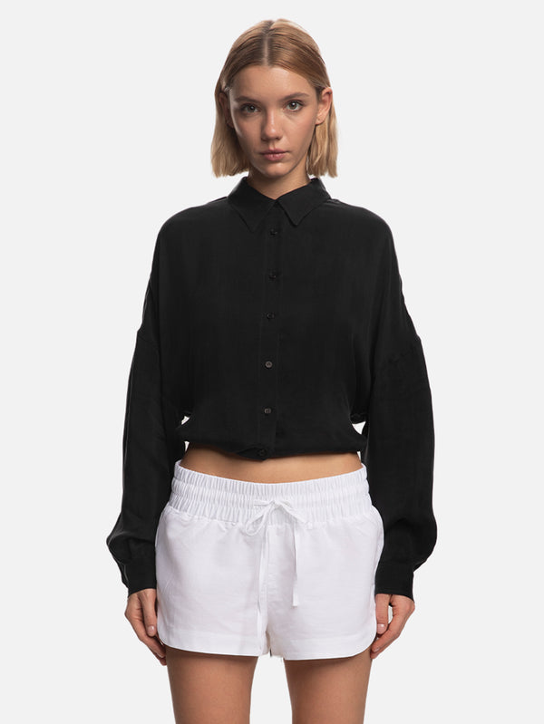 SHOPI GO, Fumiko Arkası Açık Gömlek - Siyah, GÖMLEK, shopi go'da!