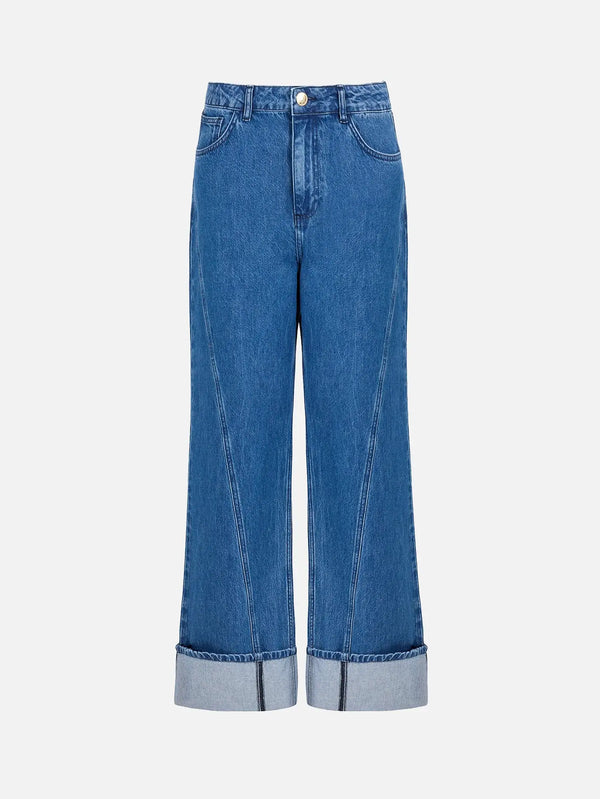 EX DE RUE Haze Kimono Blue Denim Jean I – Blue Denim, önden görünüm