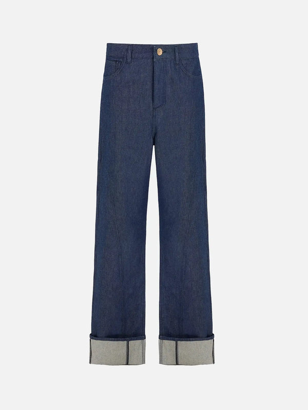 EX DE RUE Haze Kimono Blue Denim Jean II – Blue Denim, önden görünüm