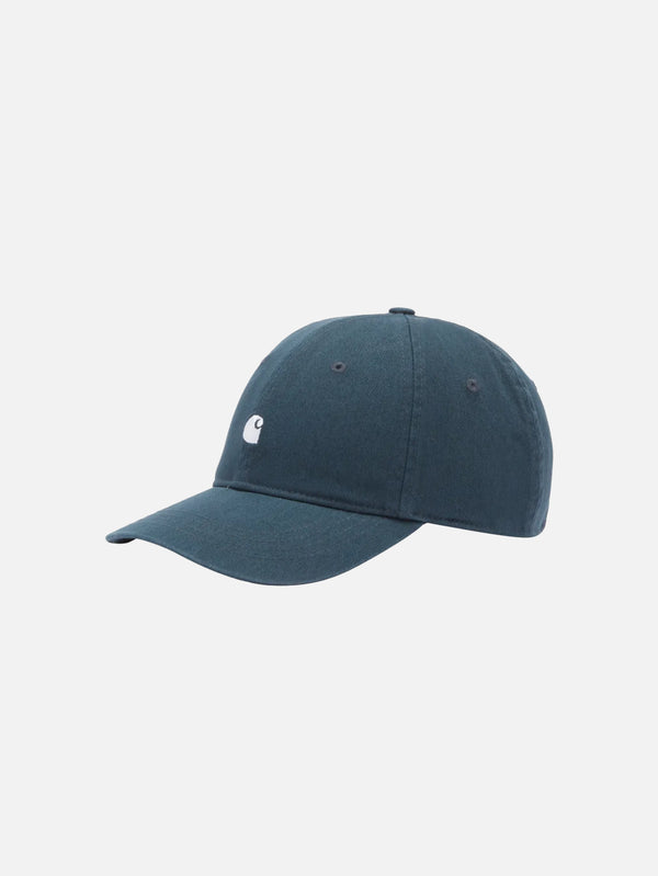CARHARTT WIP, Madison Logo Cap - Deep Lagoon/White, ŞAPKA, shopi go'da!