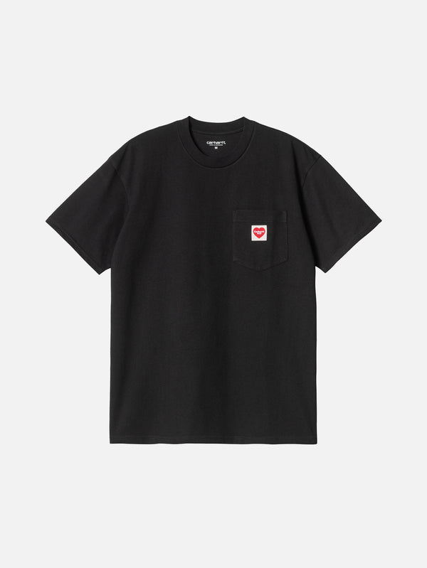 CARHARTT WIP, S/S Pocket Heart T-Shirt - Black/Red, T-SHIRT, shopi go'da!