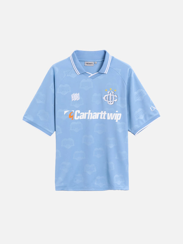CARHARTT WIP, S/S Hartt's Football T-Shirt - Bluebird, T-SHIRT, shopi go'da!