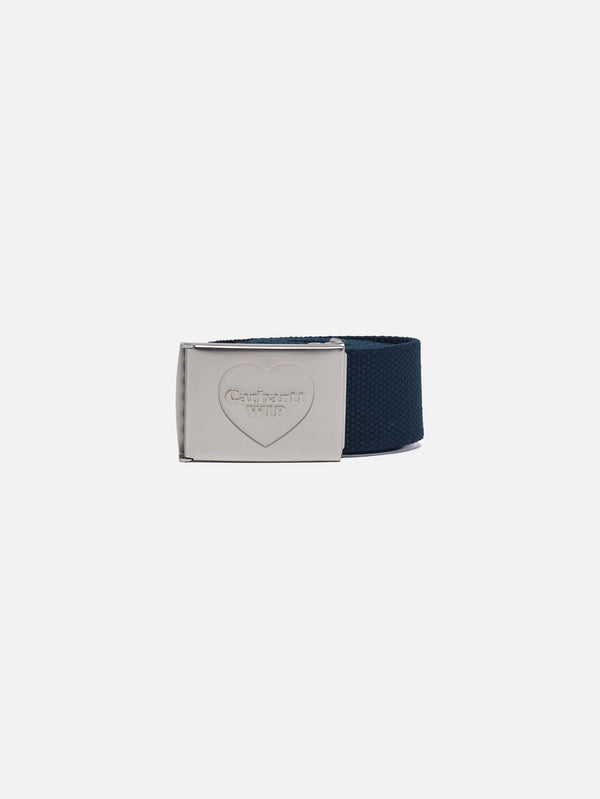 CARHARTT WIP, Heart Clip Belt - Deep Lagoon/Silver, KEMER, shopi go'da!