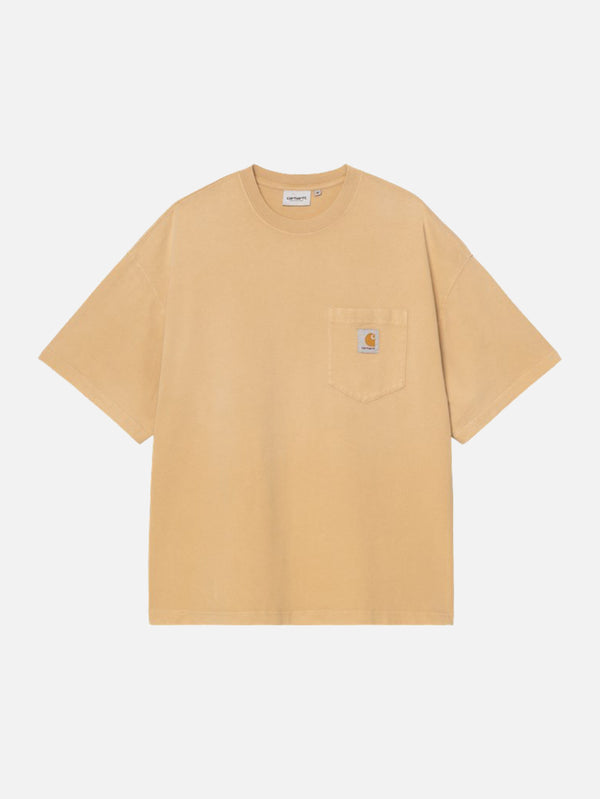 CARHARTT WIP, S/S Hudson Pocket T-Shirt - Dusty h Brown Chalk Wa, T-SHIRT, shopi go'da!
