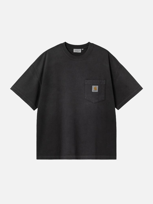CARHARTT WIP, S/S Hudson Pocket T-Shirt - Black Chalk Wash, T-SHIRT, shopi go'da!