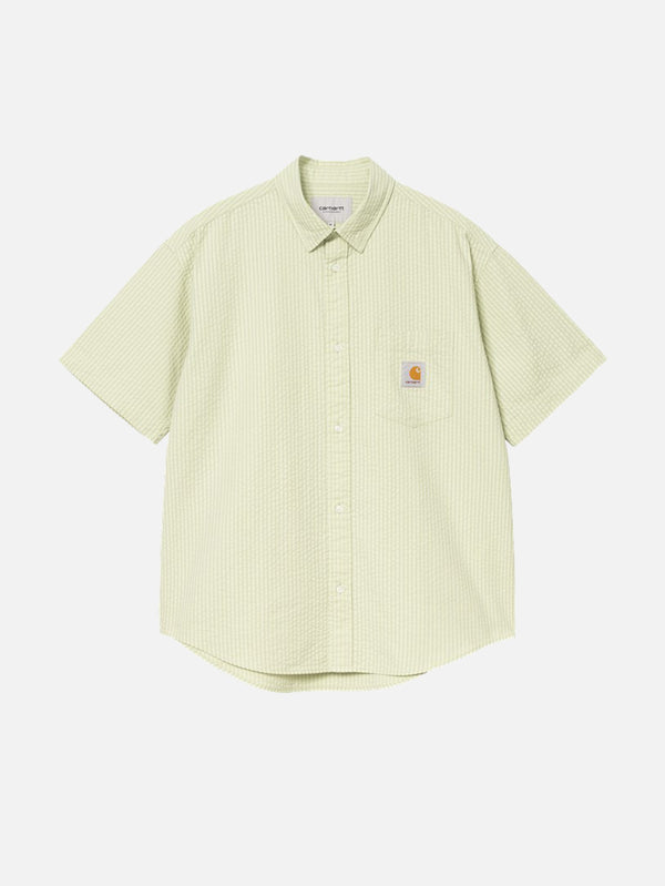 CARHARTT WIP, S/S Toland Shirt - Toland Stripe/Pale Olive, GÖMLEK, shopi go'da!