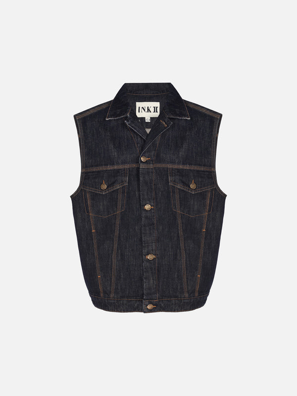 IN.K II - CEKET - Sleeveles Denim Jacket - Night Indigo - shopi go'da!.