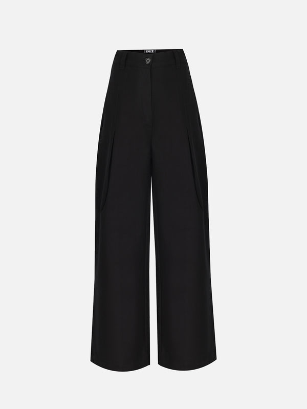 IN.K II - PANTOLON - High Waist Pleated Trouser - Black - shopi go'da!.