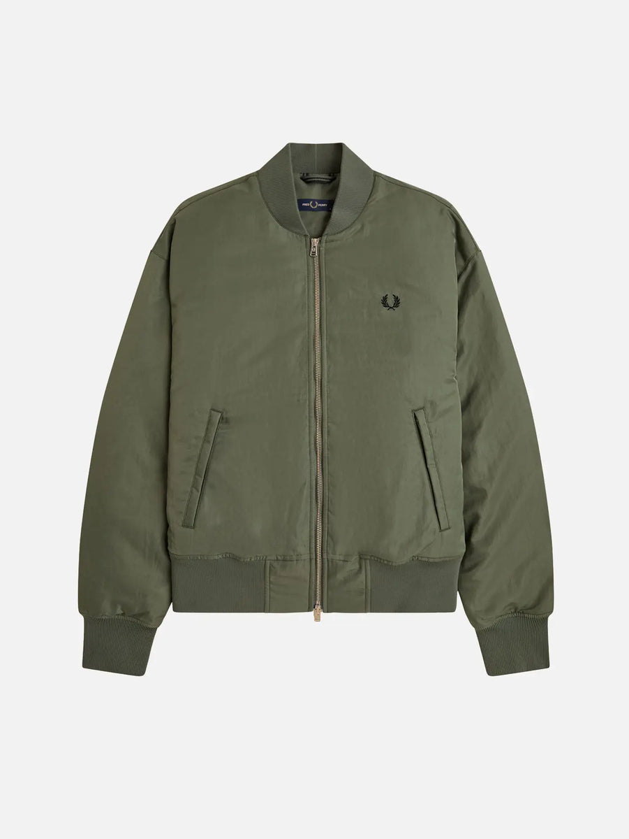 Quilted Tennis Bomber Jacket - Field Green