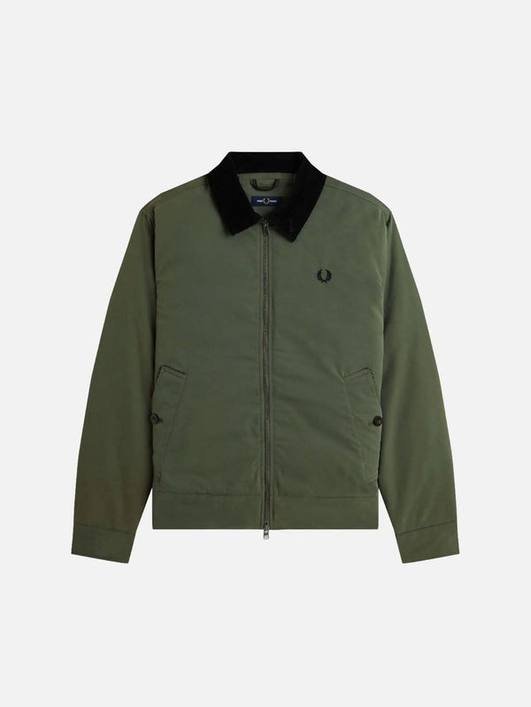 FRED PERRY Cotton Caban Jacket - Night Green – Night Green, önden görünüm