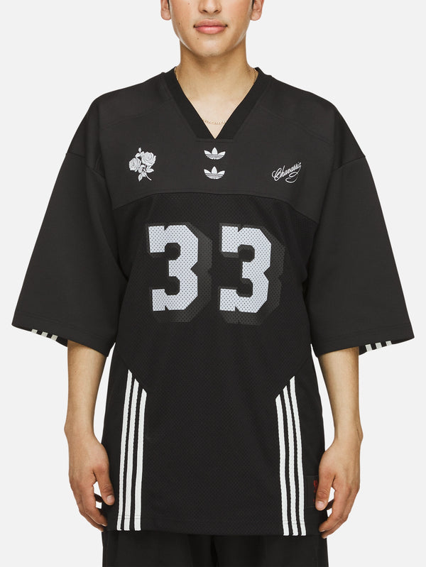 ADIDAS ORIGINALS, Willy Chavarria x adidas Football Jersey T-Shirt - Black, T-SHIRT, shopi go'da!