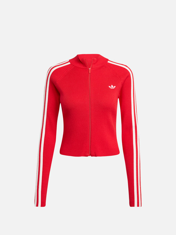 ADIDAS ORIGINALS, Adicolor 3-Stripes Slim Knit Track Top - Red, EŞOFMAN ÜSTÜ, shopi go'da!
