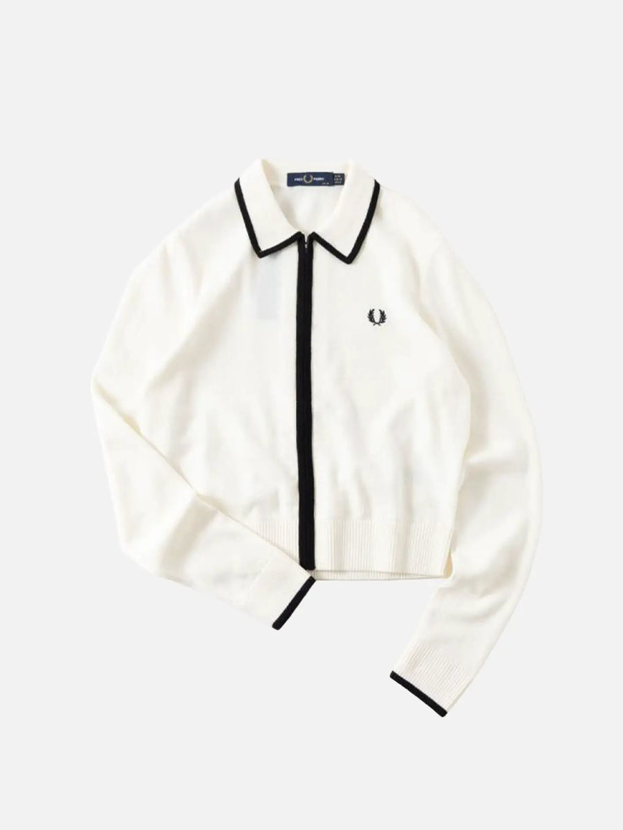 Zip-Through Knitted Shirt - Ecru