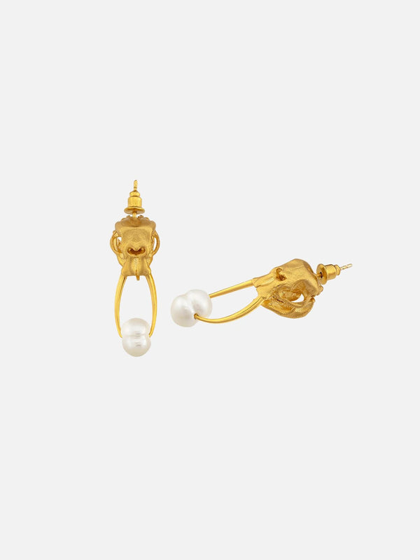 PIA YULI SAN FRANCISCO - KÜPE - Lucky Pearl Earrings - Gold - shopi go'da!.