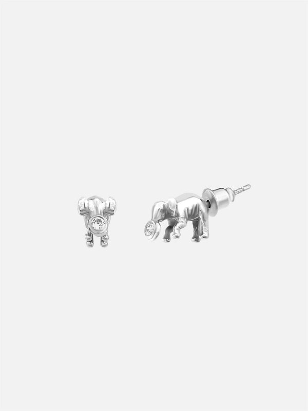 PIA YULI SAN FRANCISCO, Mini Elephantes Earring - Silver, KÜPE, shopi go'da!