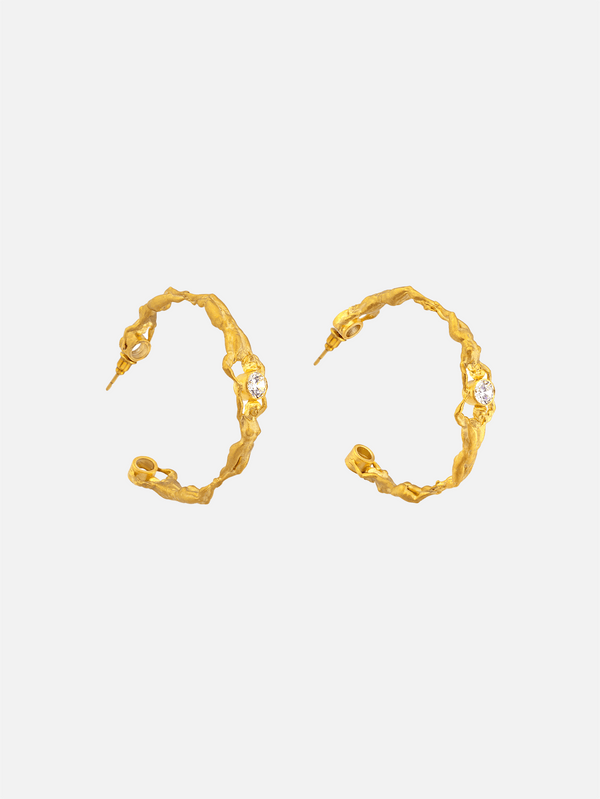 PIA YULI SAN FRANCISCO, Eternal Soul Dance Halka Earrings - Gold, KÜPE, shopi go'da!