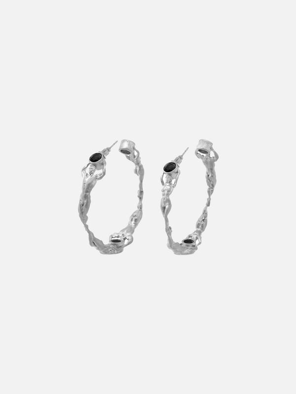 PIA YULI SAN FRANCISCO, Eternal Soul Dance Halka Earrings - Silver, KÜPE, shopi go'da!