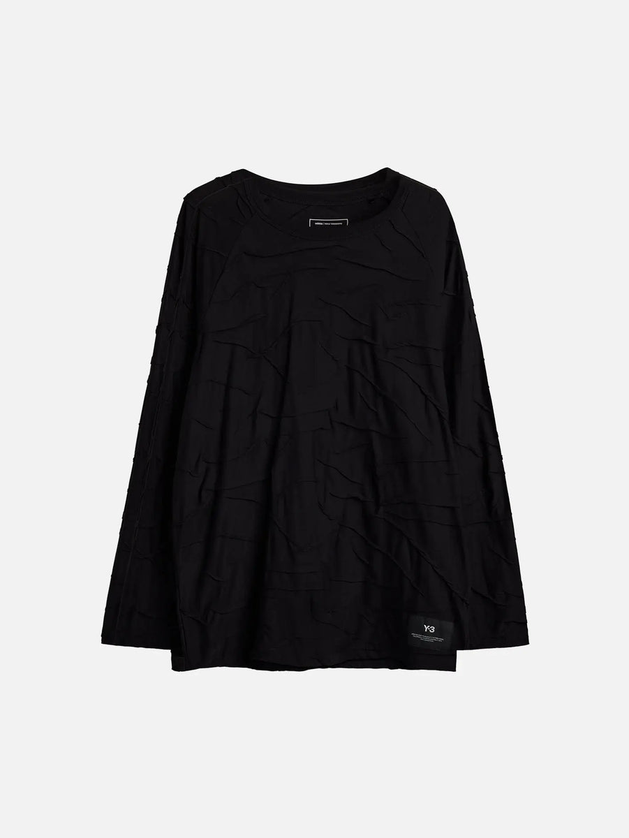 Y-3 Pleated Oversized LS Tee - Black